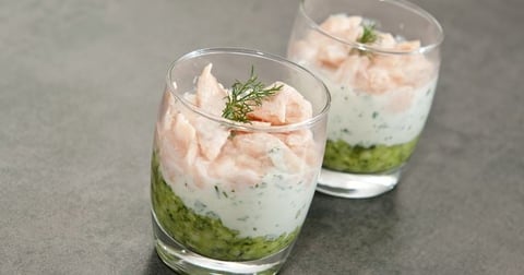 Verrine de Concombre et Saumon Fumé