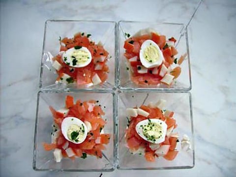 Verrine de Saumon sur une Mousse de Boursin