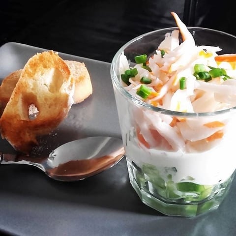 Verrine Légère au Concombre Crabe et Fromage Frais