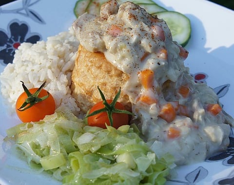 Vol au Vent au Poulet et Embeurrée de Poireaux