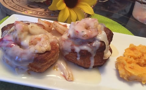 Vol au Vent Sauce Béchamel et Crevettes