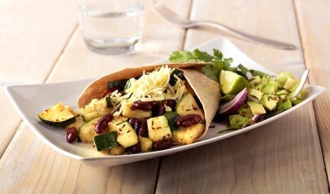 Wraps de Courgette Végétariens aux Haricots Rouge et Salsa d'avocat