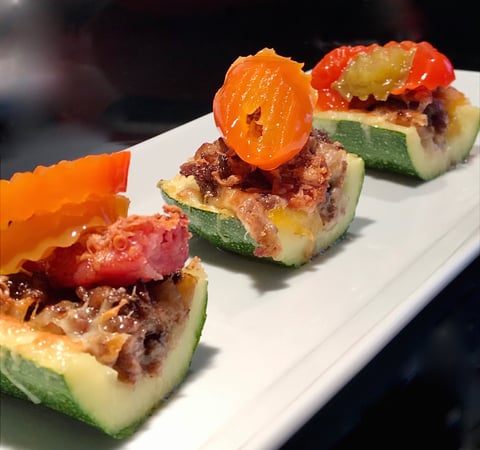 Zucchinis Farcis de Boeuf Haché et Bacon