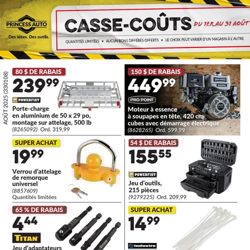  Princess Auto - Casse-Coûts