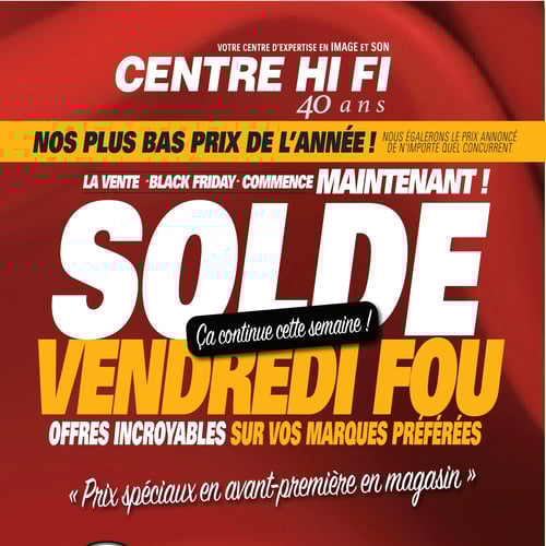  Centre HI-FI - Solde du Vendredi Fou