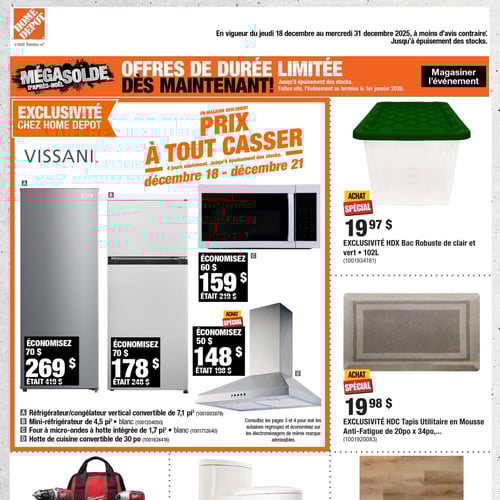  Home Depot - Méga Solde de l'après-noël