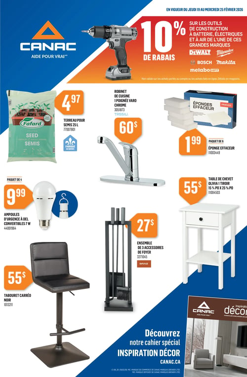 Circulaire CANAC Spéciaux Promotions Rabais Semaine