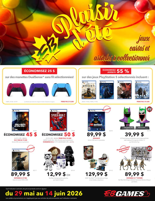 Circulaire EB Games - GameStop - Plaisir d'Été - Page 1