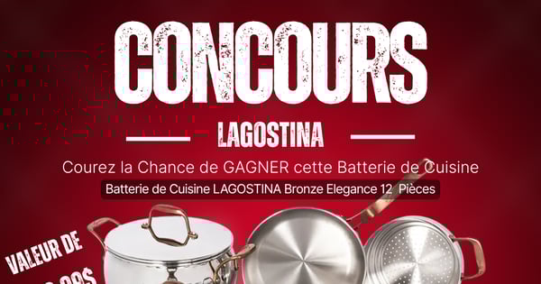 À Gagner: Batteries de Cuisine LAGOSTINA Bronze Elegance