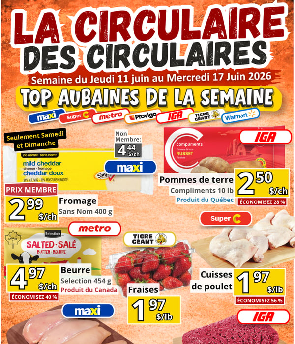 Visualisez notre sélection des meilleurs rabais d'épicerie