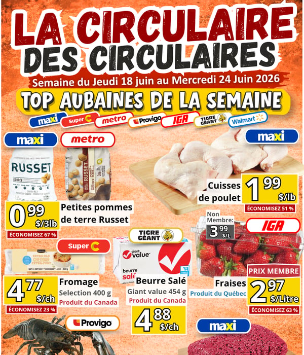 Visualisez notre sélection des meilleurs rabais d'épicerie