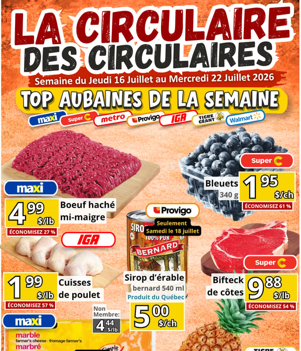 Visualisez notre sélection des meilleurs rabais d'épicerie