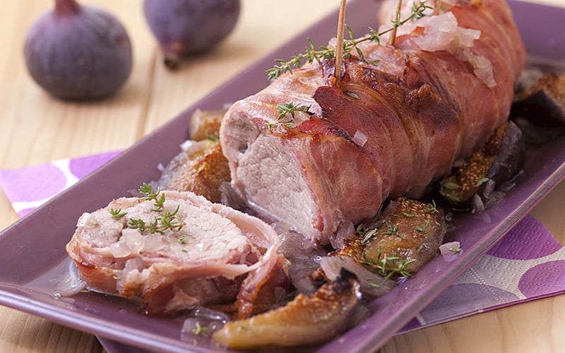 Filet Mignon de Porc aux Lards, Figues et Porto