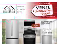 Première page de Circulaire Meubles Gilles Émond - Vente d'étiquettes rouges
