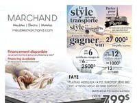 Afficher Circulaire Meubles Marchand - Matelas Première page de Circulaire Meubles Marchand - Matelas