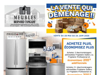 Afficher Circulaire Meubles Bernard Tanguay - La vente qui déménage !! Première page de Circulaire Meubles Bernard Tanguay - La vente qui déménage !!