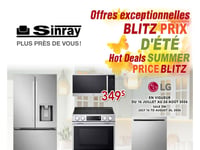Afficher Circulaire Meubles Sinray - Électroménagers Première page de Circulaire Meubles Sinray - Électroménagers