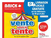 Première page de Circulaire Brick - Vente sous la Tente - Téléviseurs