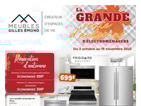 Afficher Circulaire Meubles Gilles Émond Première page de Circulaire Meubles Gilles Émond