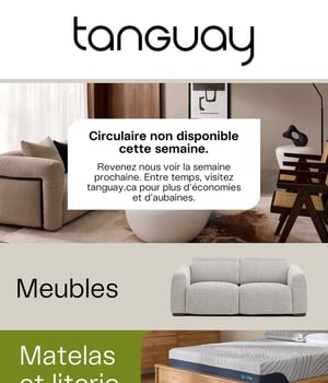 Première page de Circulaire Ameublements Tanguay