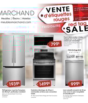 Première page de Circulaire Meubles Marchand - Vente d'étiquettes rouges