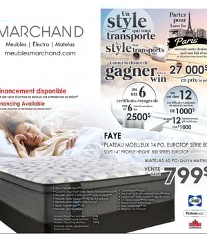 Première page de Circulaire Meubles Marchand - Matelas