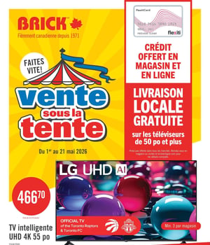 Première page de Circulaire Brick - Vente sous la tente
