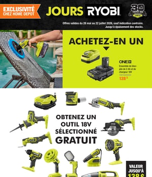 Première page de Circulaire Home Depot - Jours Ryobi