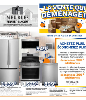 Première page de Circulaire Meubles Bernard Tanguay - La vente qui déménage !!