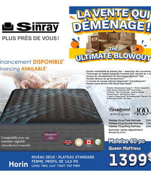 Première page de Circulaire Meubles Sinray - Matelas