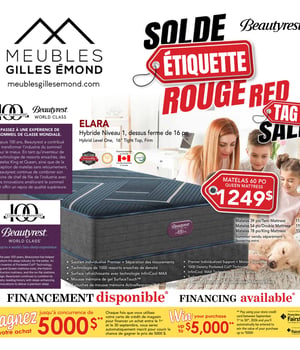 Première page de Circulaire Meubles Gilles Émond - Solde Étiquette Rouge