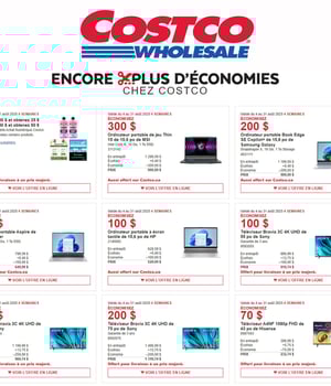 Première page de Rabais Costco