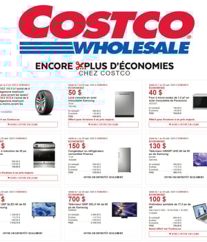 Première page de Rabais Costco