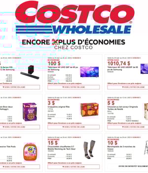 Première page de Rabais Costco