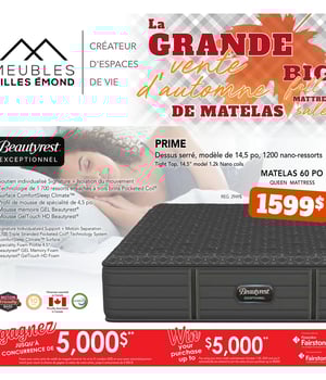 Première page de Circulaire Meubles Gilles Émond - Matelas