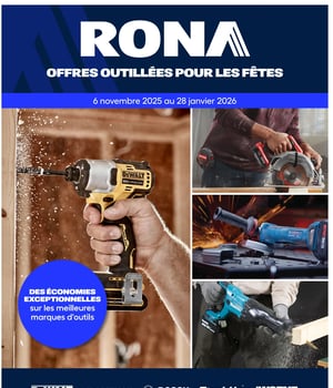 Première page de Circulaire Rona - Offres outillées pour les fêtes