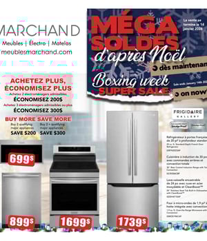 Première page de Circulaire Meubles Marchand - Méga soldes d'Après Noël