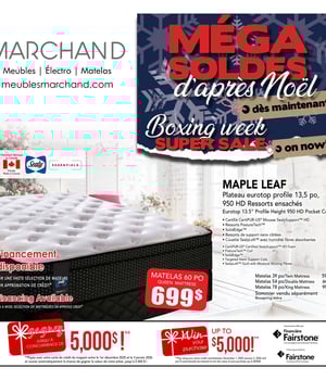 Première page de Circulaire Meubles Marchand - Matelas Méga Soldes d'Après Noël