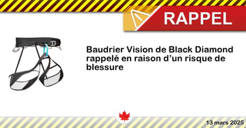 Baudrier Vision de Black Diamond rappelé en raison d’un risque de blessure
