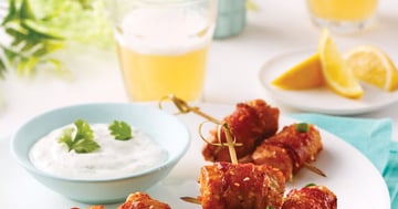 Bouchées de Poulet enrobées de Bacon