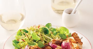 Brochettes de Porc et Halloumi marinés à la Bière