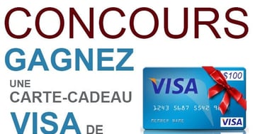 CONCOURS DE NOËL Carte-Cadeau 100$ VISA