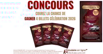 Concours Gagnez 4 Billets Célébration 2026