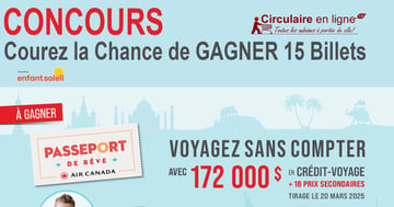Concours Passeport de Rêve Air Canada enfant soleil 15 Billets à GAGNER