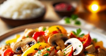 Poulet aux Poivrons et Champignons