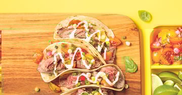 Mini-tacos de Bavettes et Crème Sure à la Lime