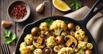 Poêlée de Champignons à l'Ail et Chou-Fleur