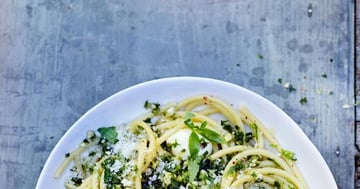 Spaghettis, Pesto Cajou-épinards