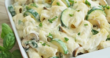 Rigatonis Crémeux à la Courgette et aux Épinards