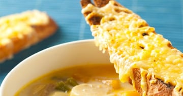 SOUPE AUX LÉGUMES-RACINES ET SES CROÛTONS AU SUISSE RIVIERA